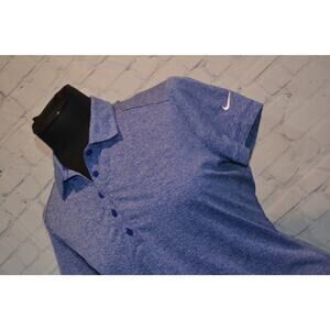 Nike Golf Polo Shirt Womens Size XL Blue Polyester Dri-Fit Performance